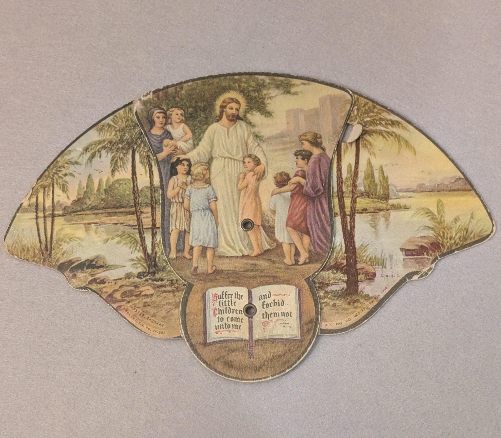 Vtg Trifold Advertising Fan – James Jewelry Store Thayer Missouri Ad – Religious