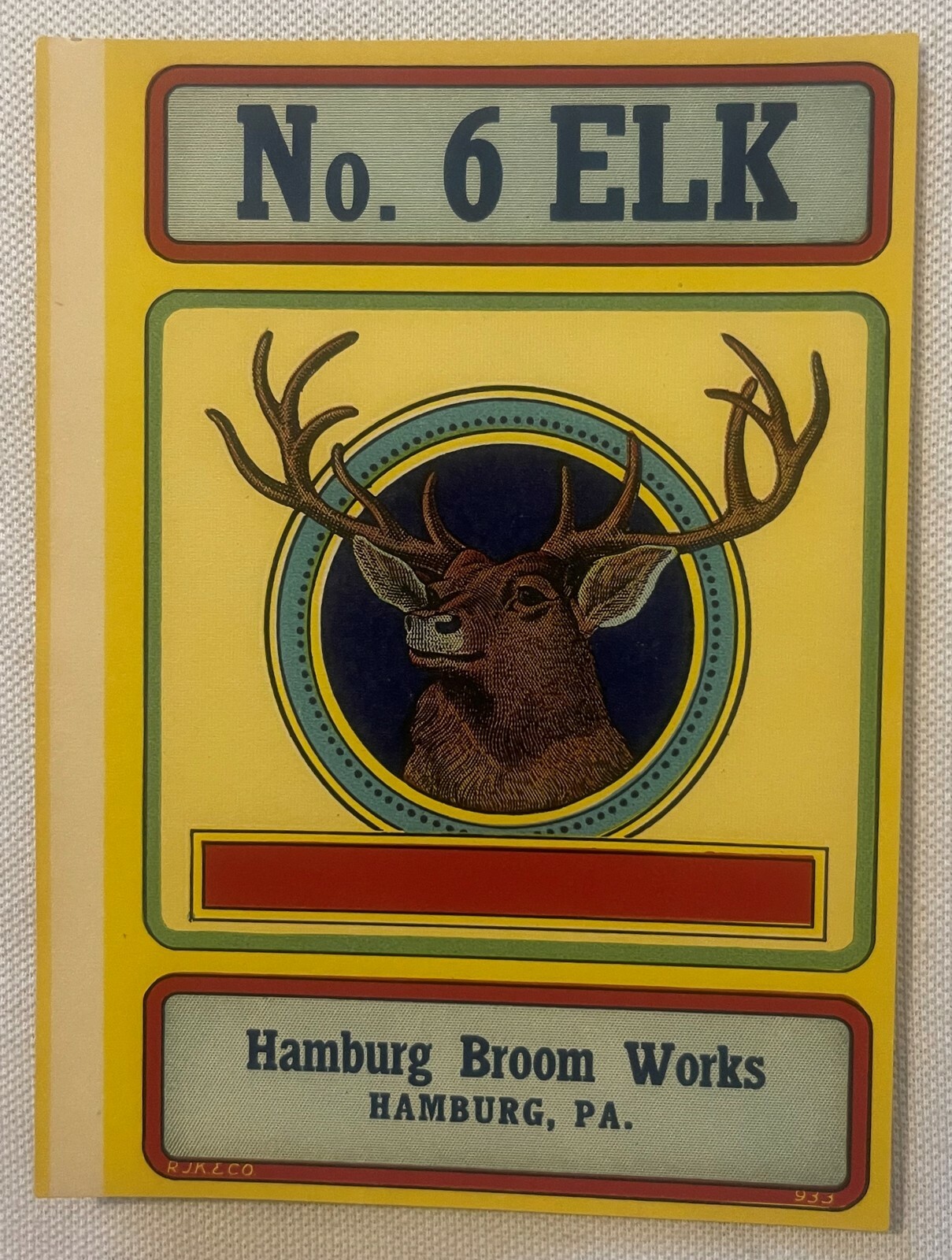 Antique Vintage Elk Broom Label 1910s – 1930s ~