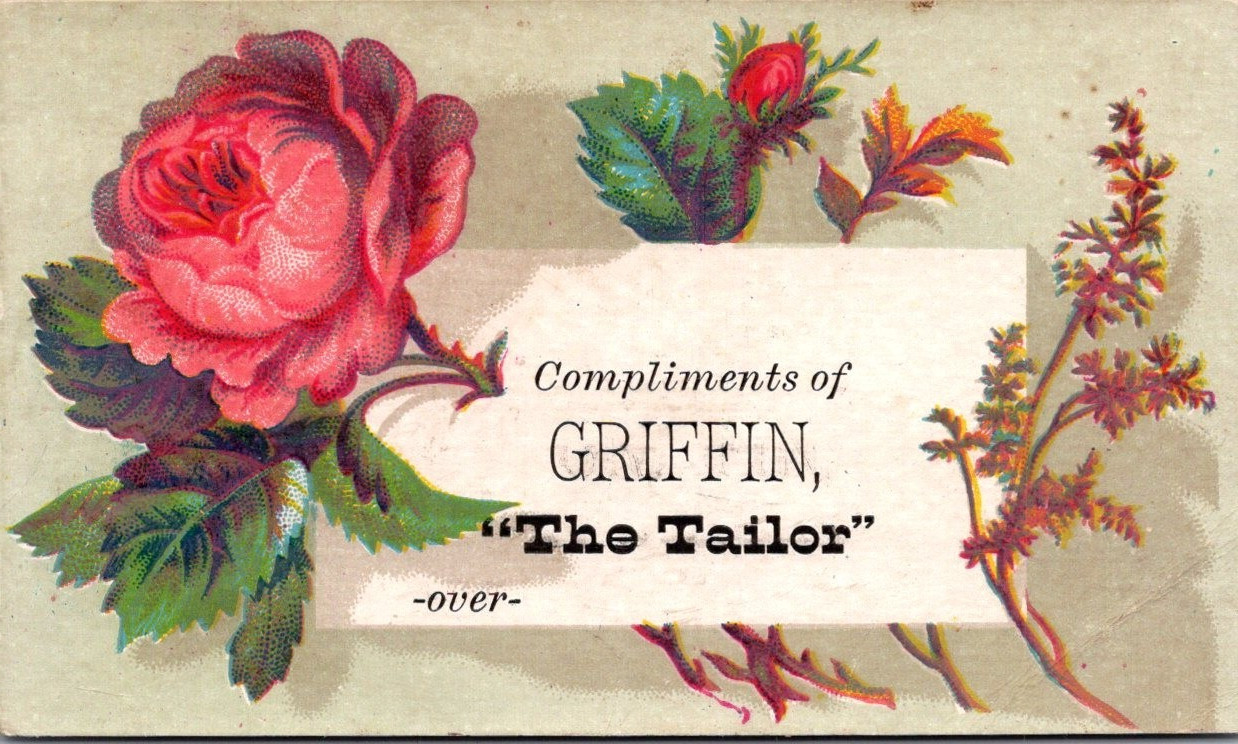 George Griffin Merchant Tailor Dealer In Cloths Ithaca New York Red Rose SPV1