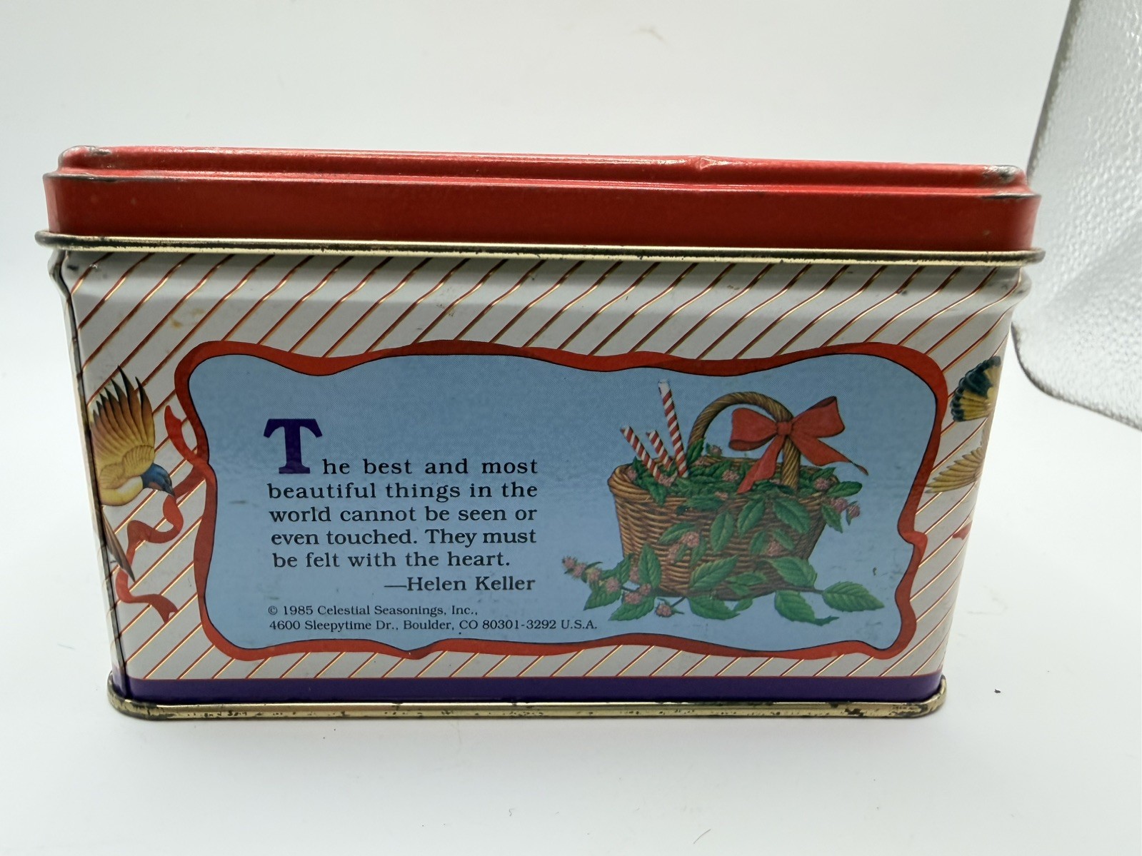 Celestial Seasonings Peppermint Herb Tea Tin Empty Box 1985 Vintage Collectible