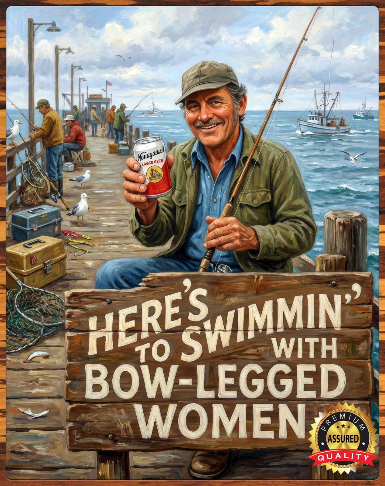 Narragansett – Quint – Jaws – Tribute Art Metal Sign (11×14) Signed By Artist