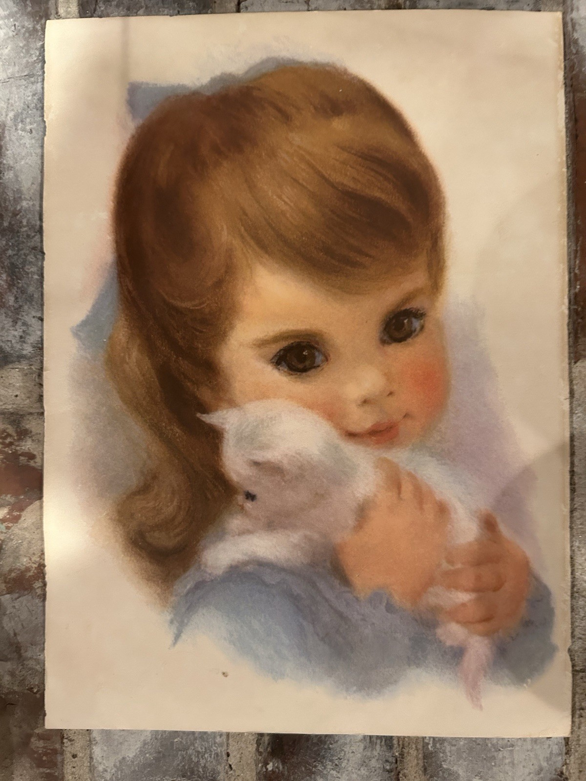 VINTAGE ART PRINT FRANCIS HOOK NORTHERN MILLS TISSUE GIRL 11″ X 14″ ORIGINAL 60S