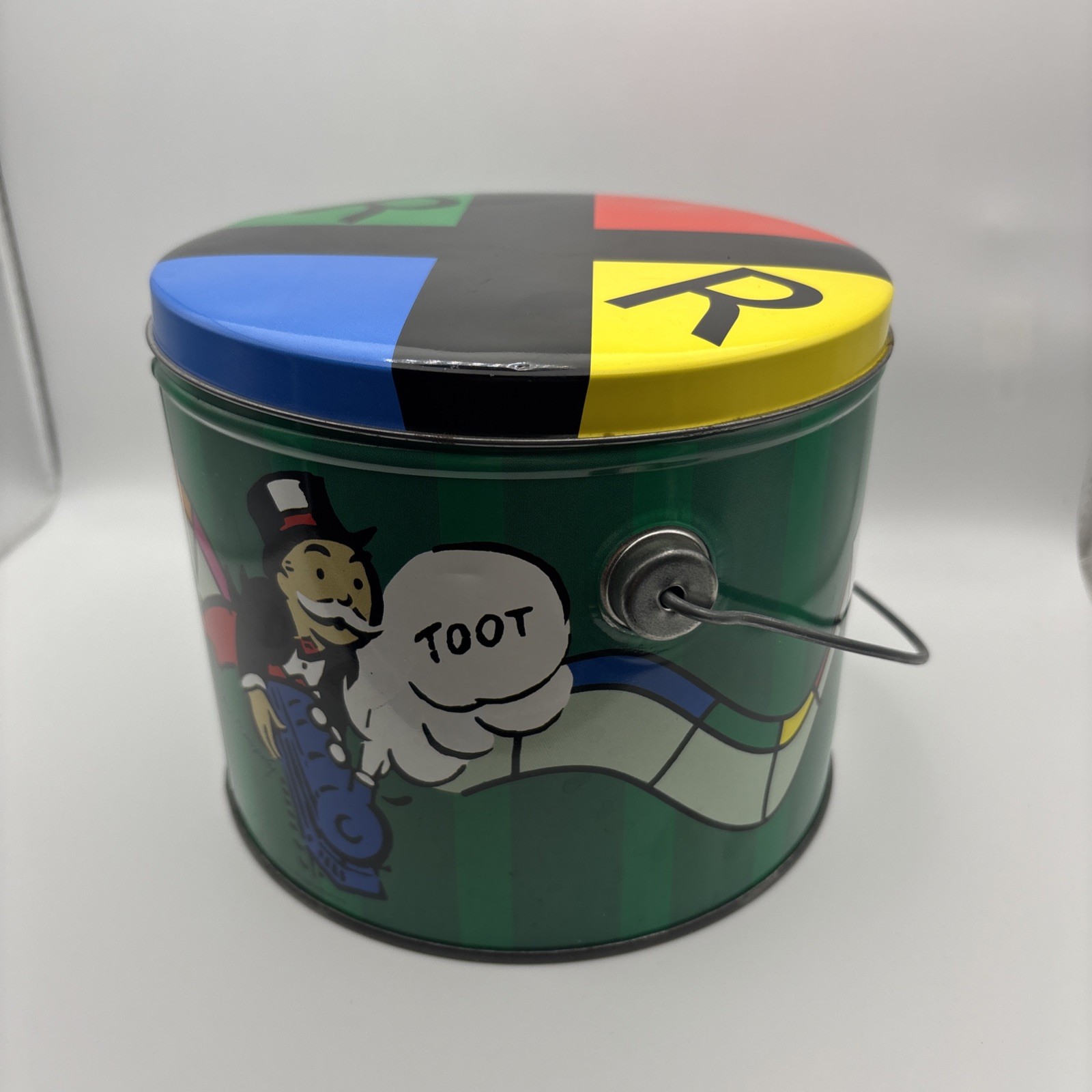 Rare Monopoly Tin Bucket Empty Collectors Tin Vintage Year 2000