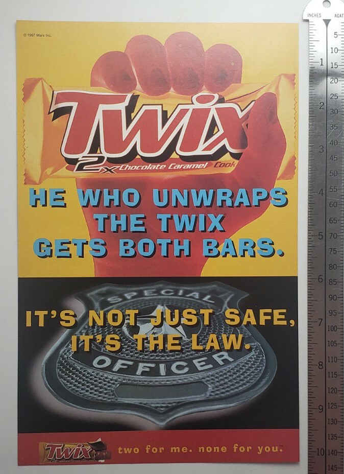 Vintage Twix Candy Print Advertisement