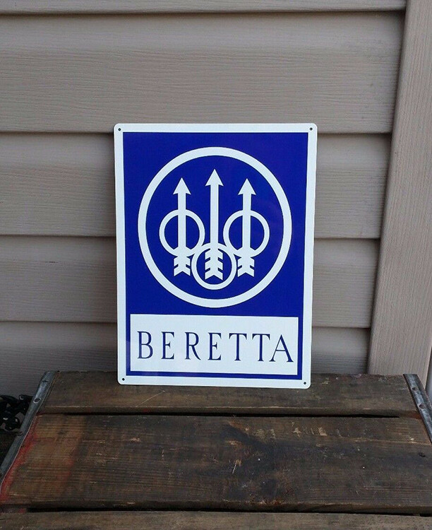 BERETTA FIRE ARMS Metal Sign 9MM Hunting Shop Store 9×12 50046