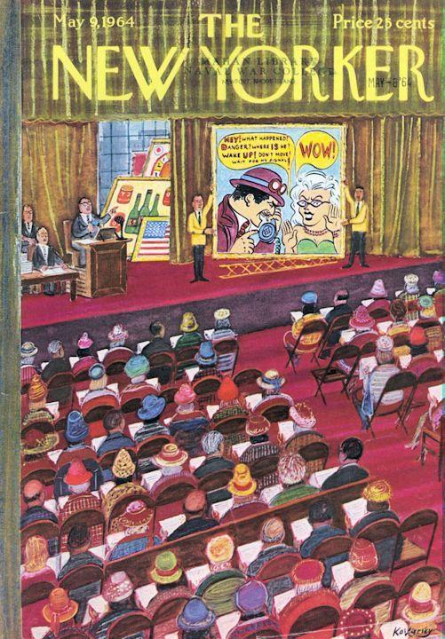 1964 New Yorker Magazine COVER ONLY Kavorsky ART Theme Art Auction
