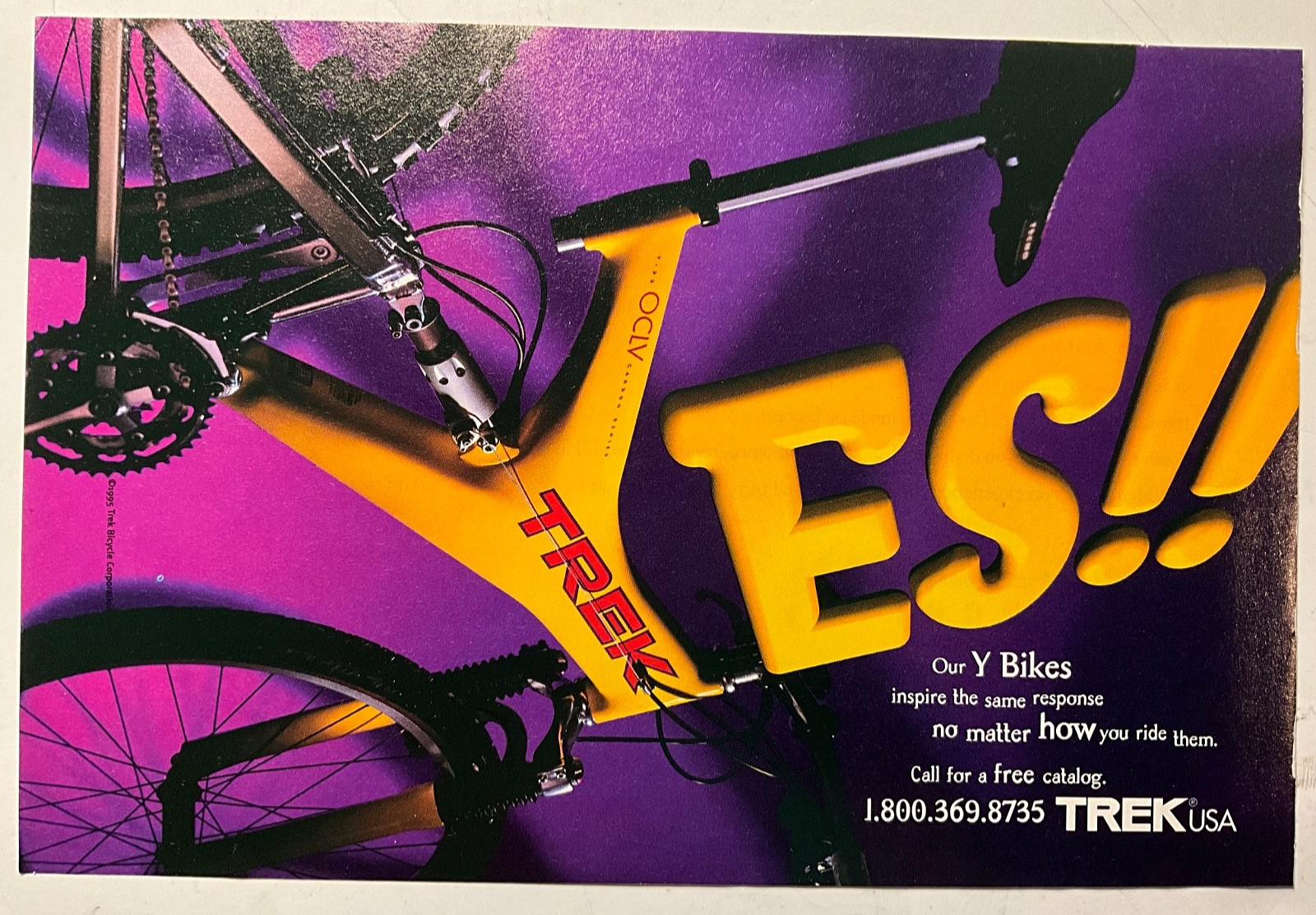 1996 Trek Y Y33 Full suspension Bike vintage print 1/2 page Ad 96