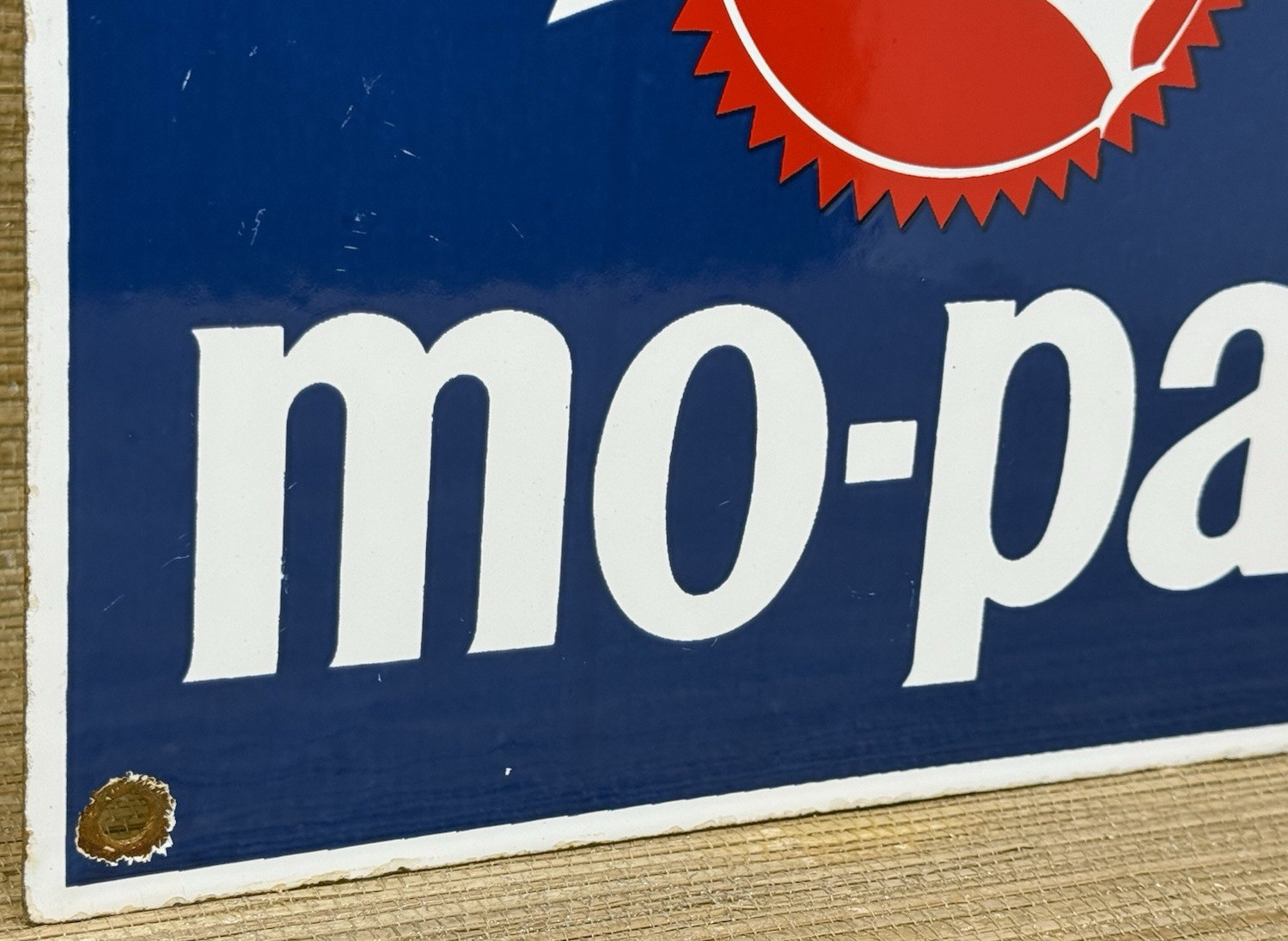 VINTAGE MO-PAC PORCELAIN SIGN TRAIN STATION GAS OIL RAILROAD FREIGHT