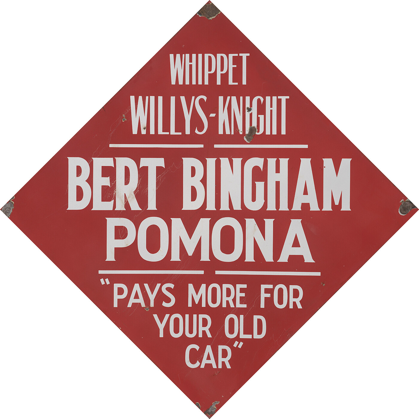 BERT BINGHAM – POMONA CAR DEALERSHIP METAL SIGN