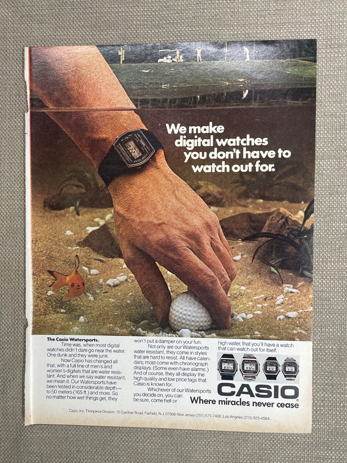Casio Watersports Digital Watch 1982 Magazine Ad You Don’t Have To Watch Out For