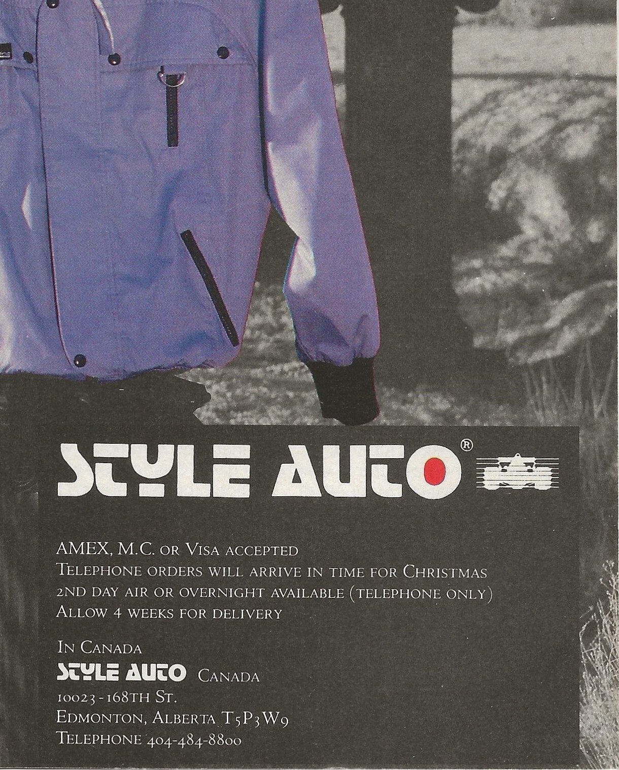 Vintage Print Ad Style Auto Racing Jackets The New Classic Dec 1987 10.75″x8.25″