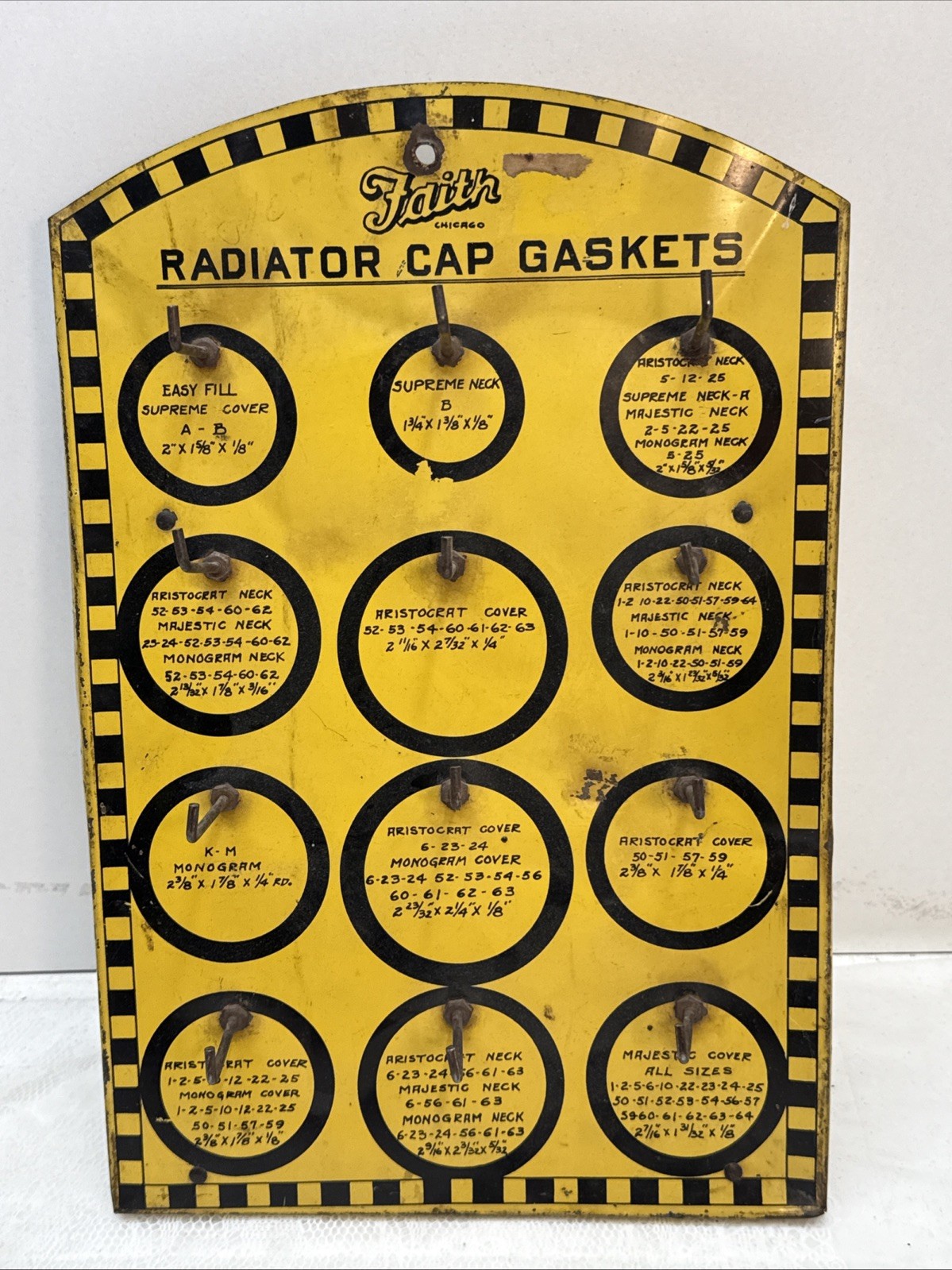 Antique 1920s & 1930s FAITH Radiator Cap Display Advertising Metal Display