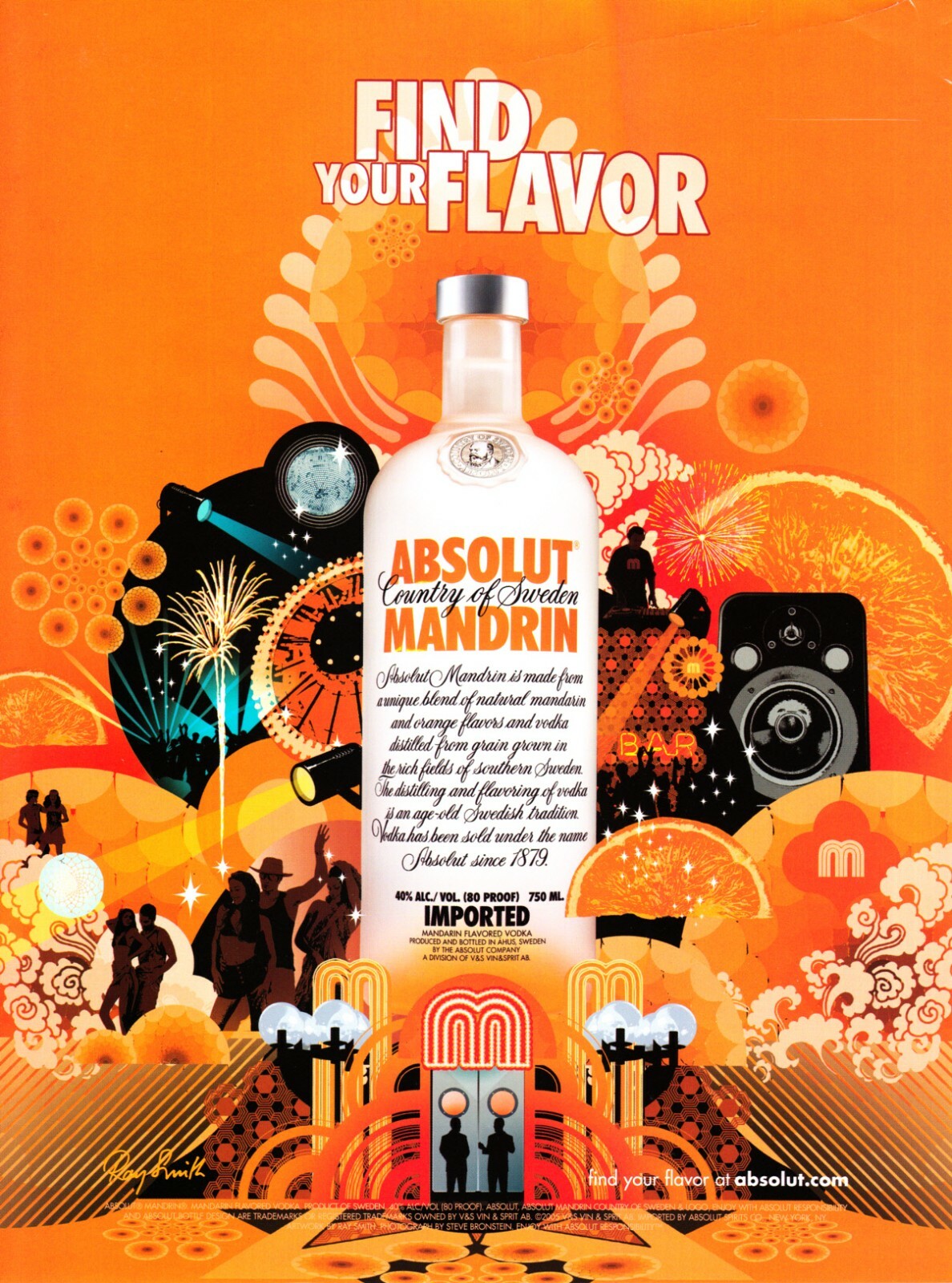 ABSOLUT MANDARIN VODKA AD 2005 FIND YOUR FLAVOR VERY RARE OUT OF PRINT