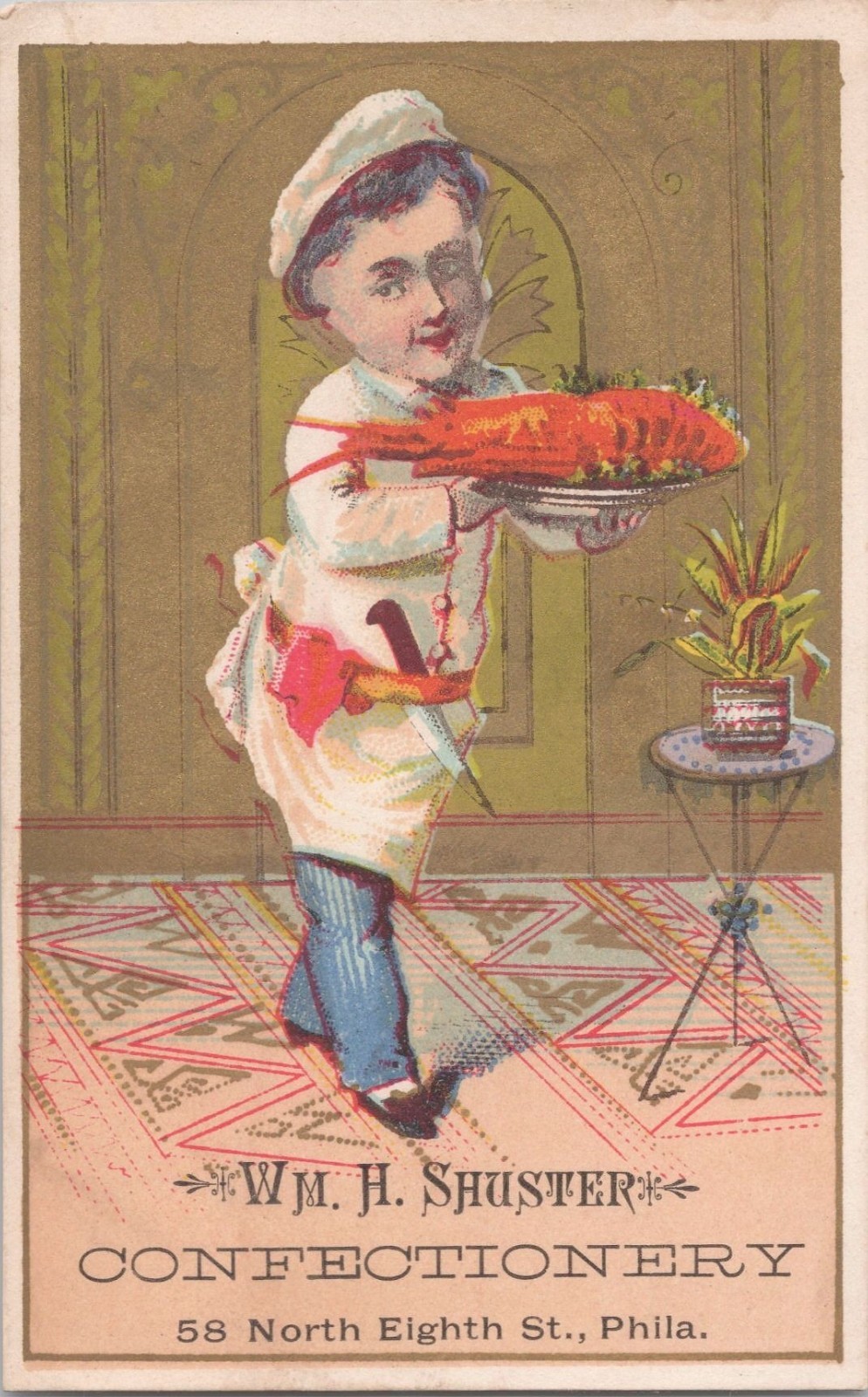 W.H. Shuster Confectionery & Dining Saloon – Philadelphia – Victorian Trade Card