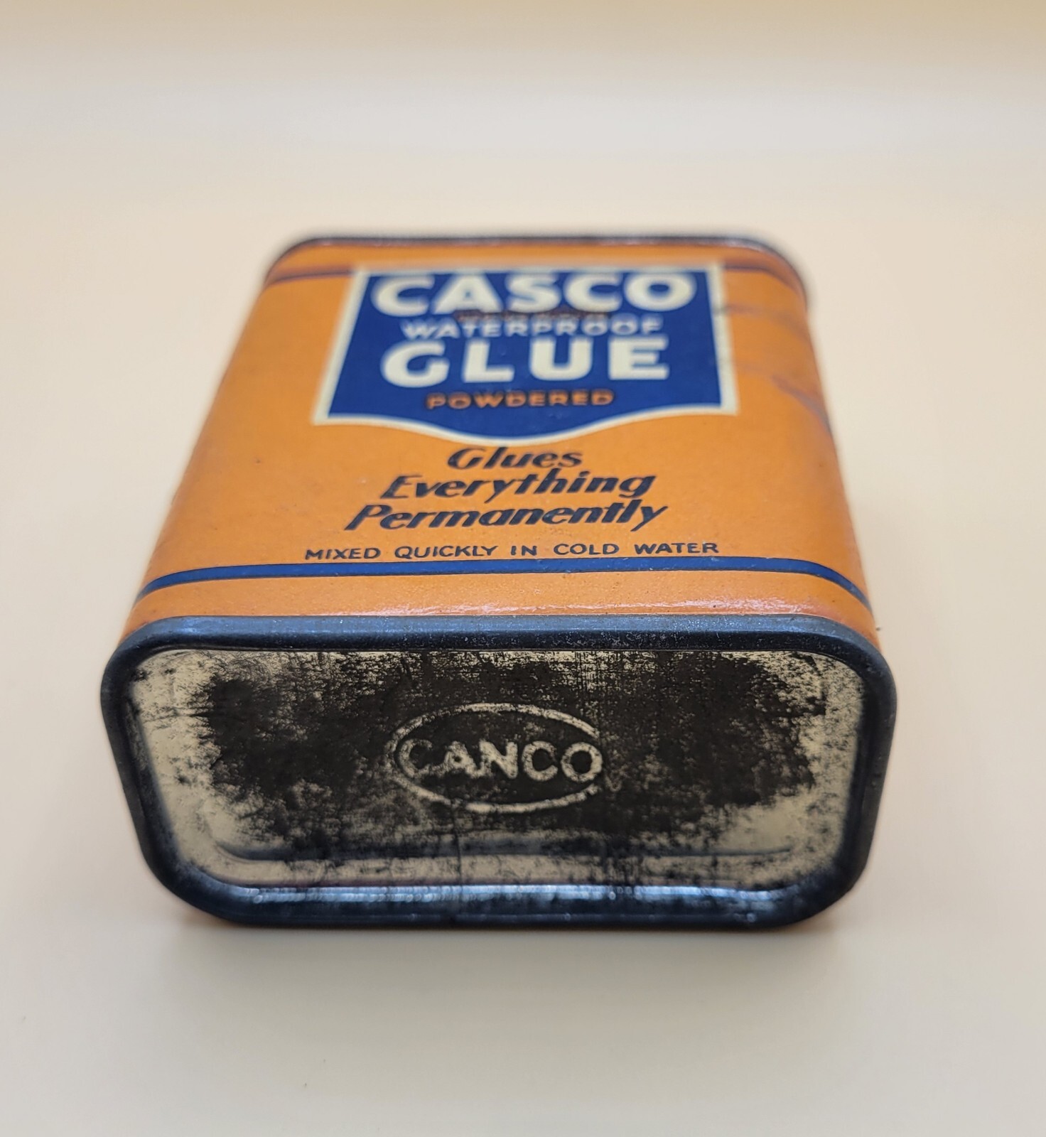 Vintage “CASCO Waterproof Powdered Glue” Tin Container – Casein Mfg. New York NY