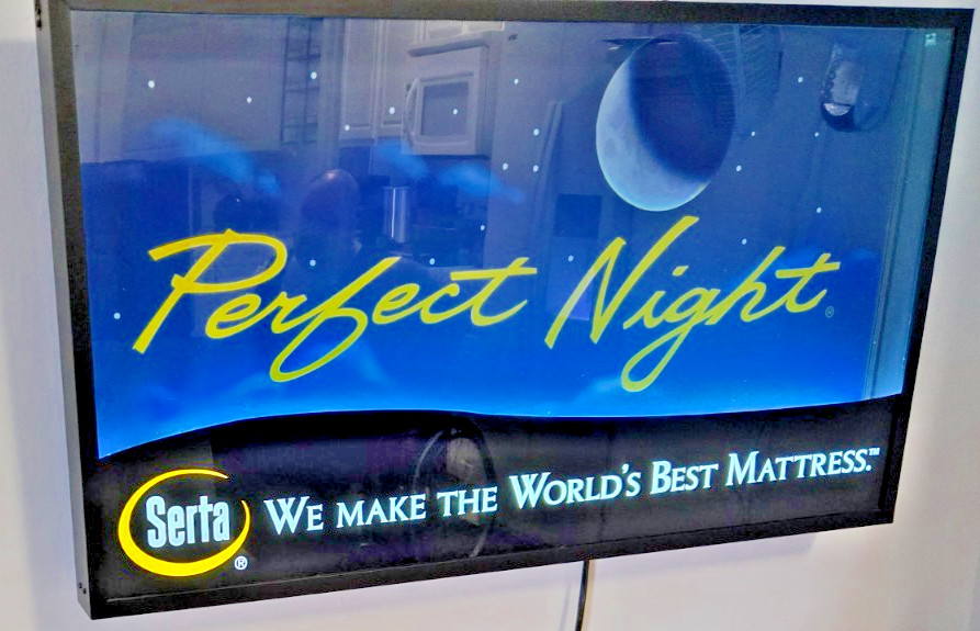 Serta Perfect Night Neon Store Adv. Sign Backlit Inline onoff Switch Rare