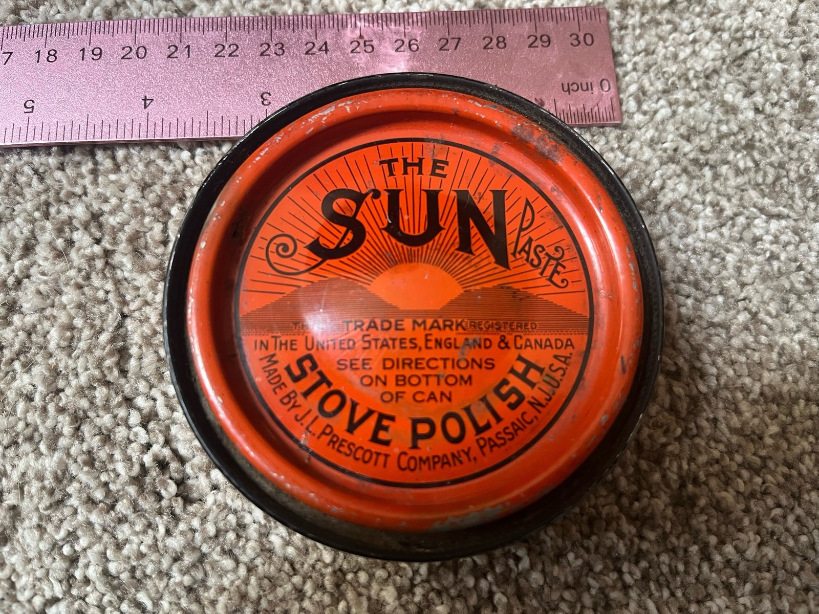 VTG 1940’s – 1950’s Black Silk Stove Polish Advertising Tin Can 8 fl oz Empty