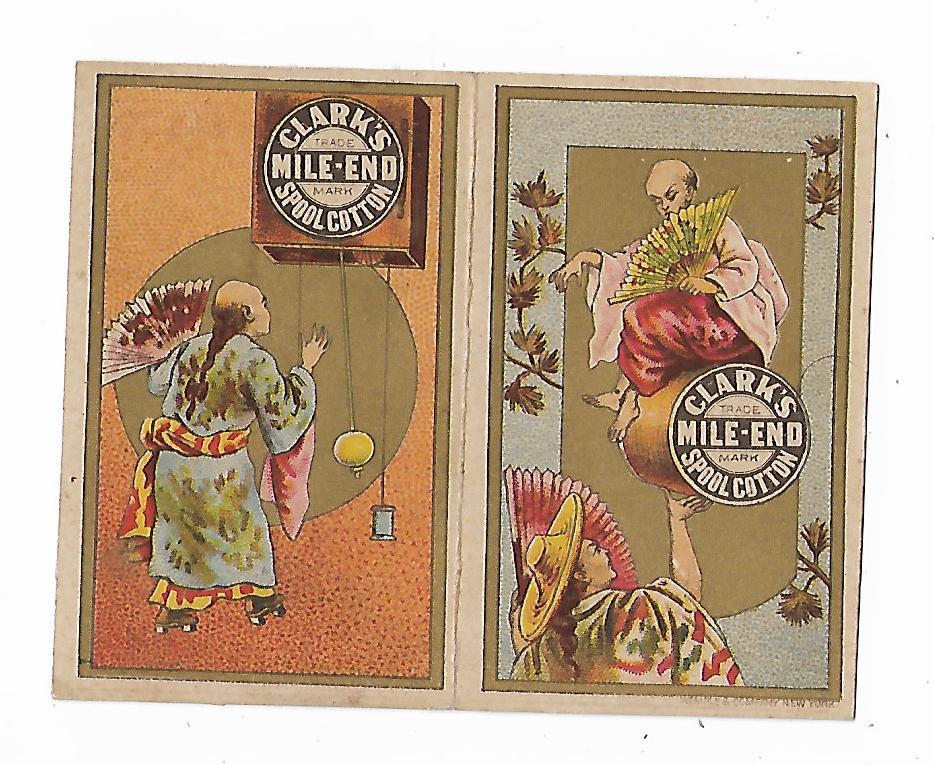 1880 Trade Card & Calendar John Clark Jr Clark’s Mile-End Thread Oriental Men