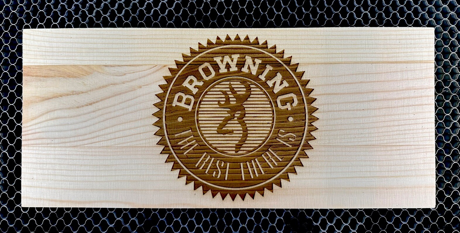Browning Wood Engraved Sign Made In The USA 🇺🇸 12×5 Collectors