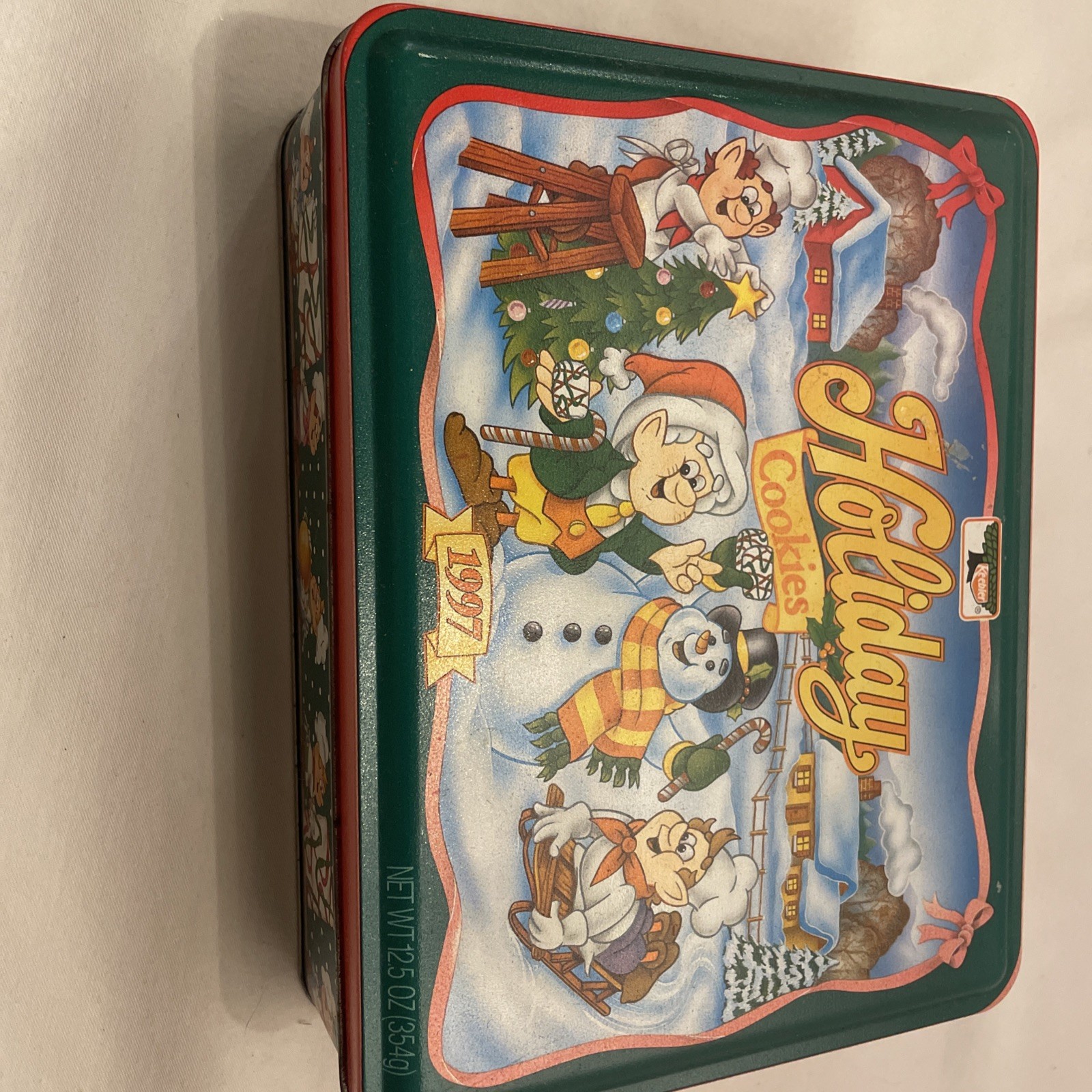 Collectible 1997 Keebler Co 12.5 oz Holiday Deluxe Grahams COOKIE TIN