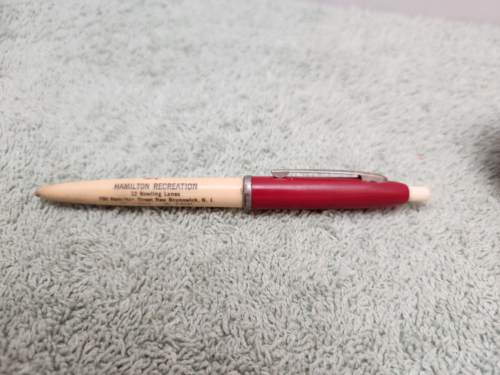 VINTAGE ADVERTISING WRITING INK PEN HAMILTON RECREATION BRUNSWICK NEW JERSEY