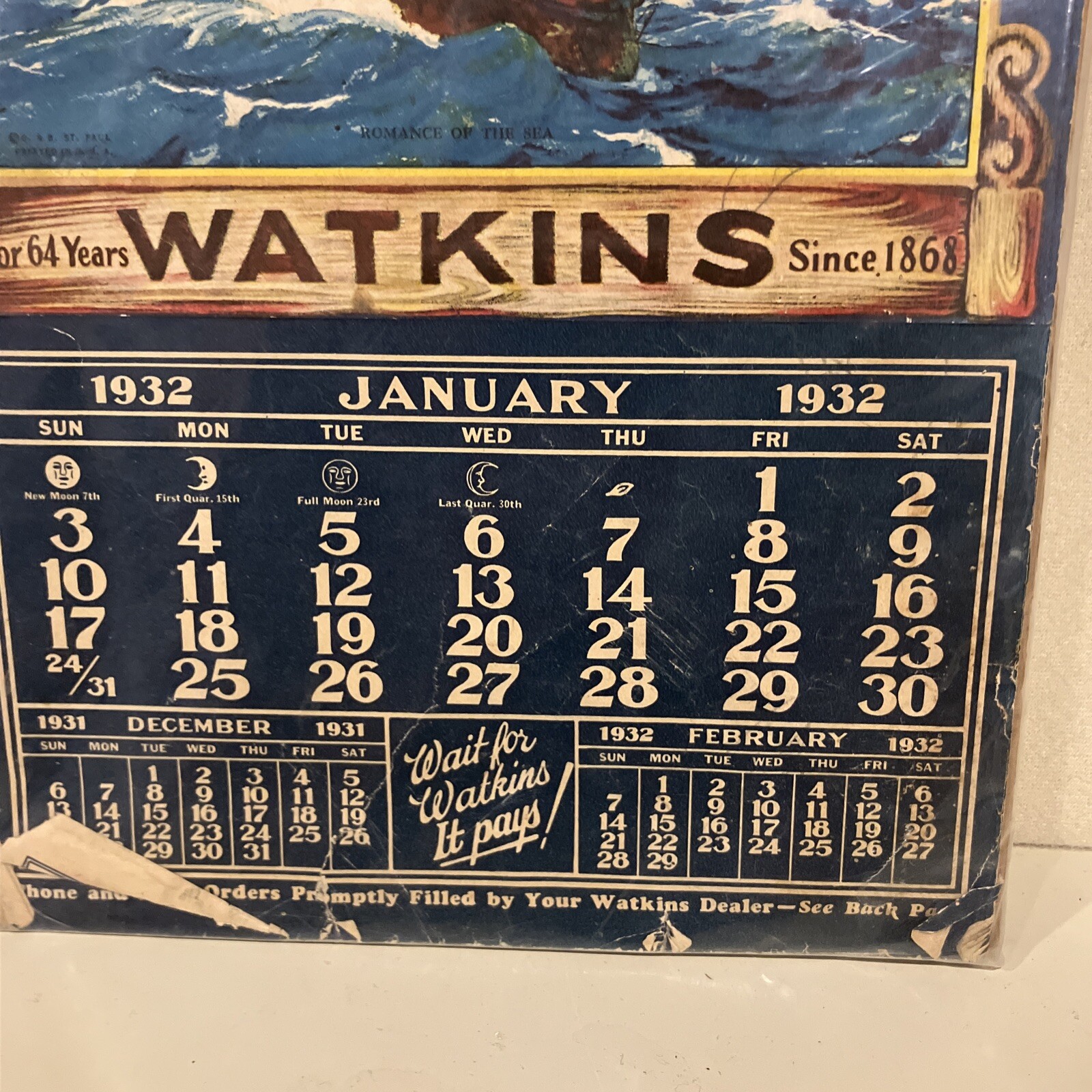 1932 Watkins Calendar
