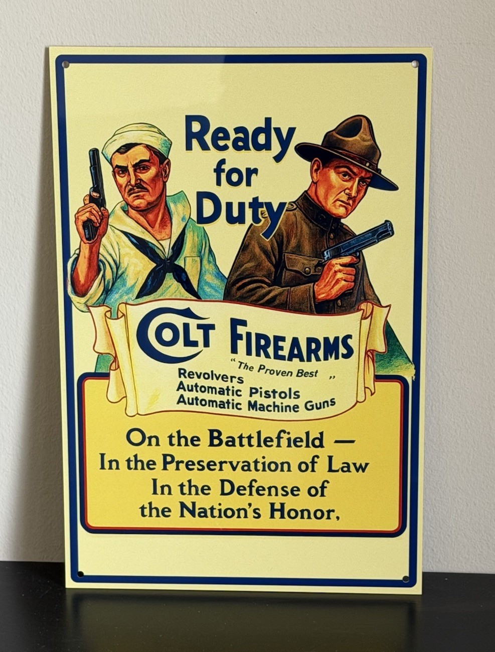 Retro Style Colt Firearms 12 Inches Sign Quality Sign
