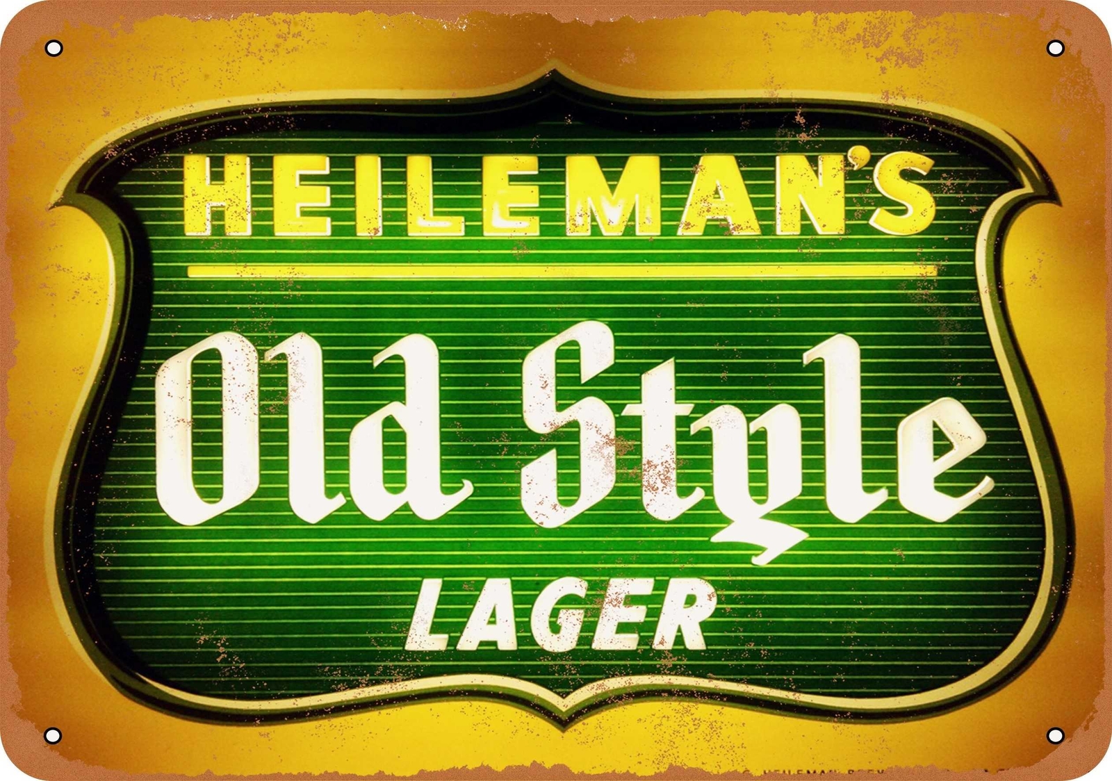 Metal Sign – Heileman’s Old Style Lager – Vintage Look Reproduction