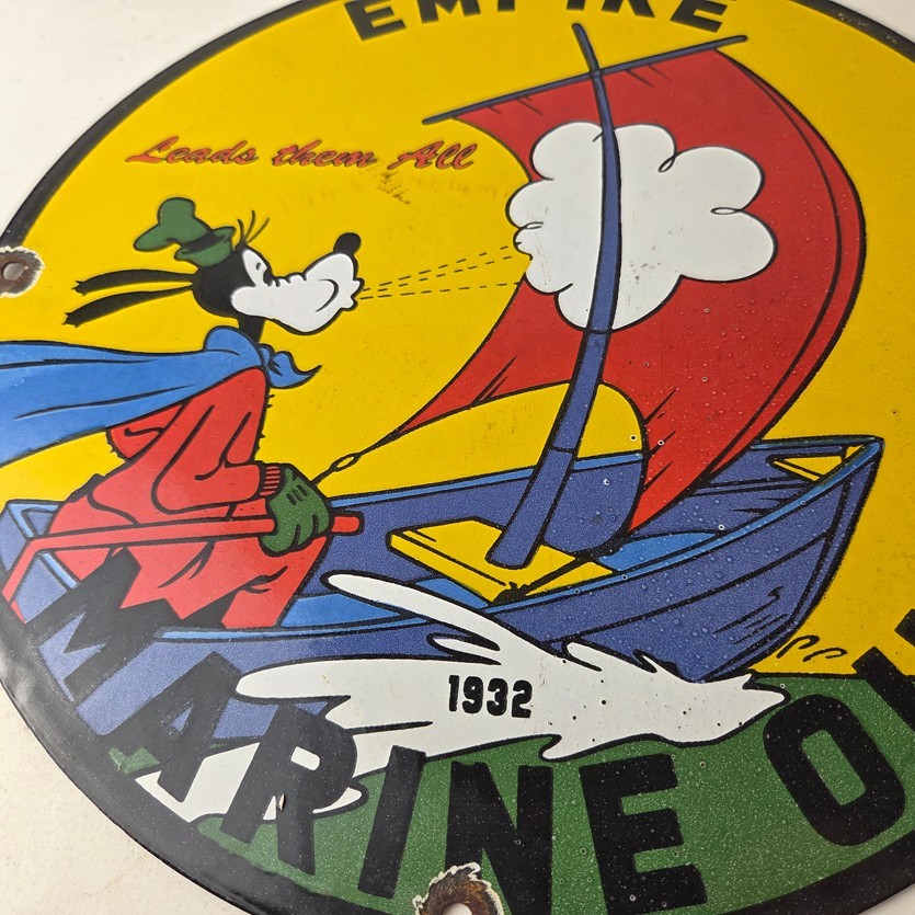 Vintage Empire Motor Oil Sign – Gas Service Station Pump Porcelain Sign