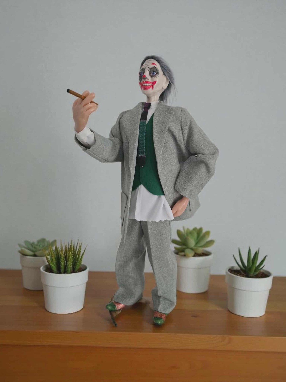A Jocker/Designer Collectable Ceramic Doll/ 16 inches Tall/ One of a Kind