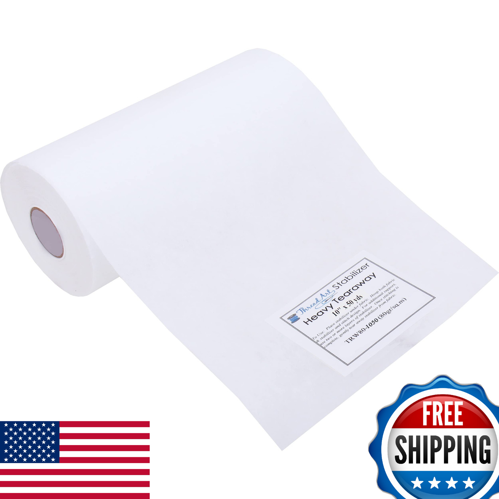 Threadart Tearaway Embroidery Stabilizer | Heavy Weight 2.8 oz | 10″ x 50 yd rol