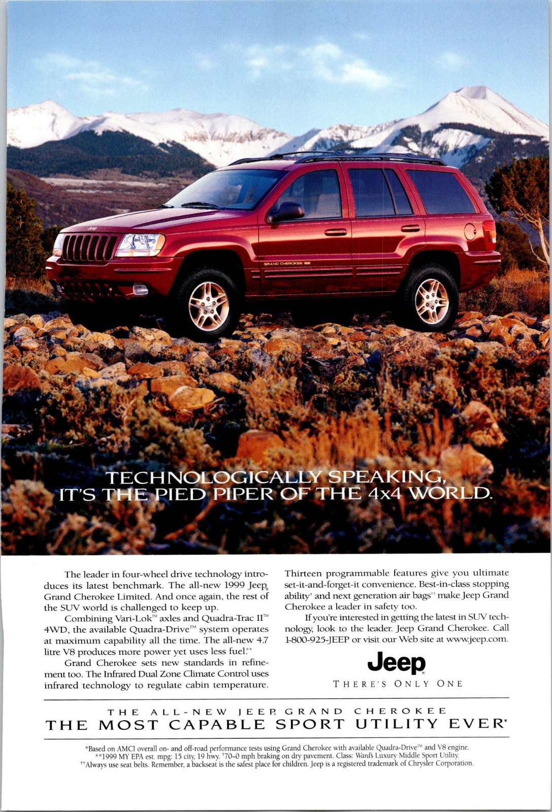 Jeep Grand Cherokee Vintage Print Ad 1998