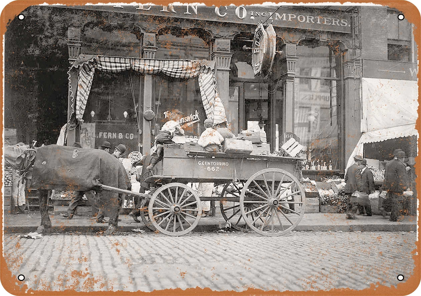 METAL SIGN – 1909 Vegetable Seller Boston – Vintage Look Reproduction 2