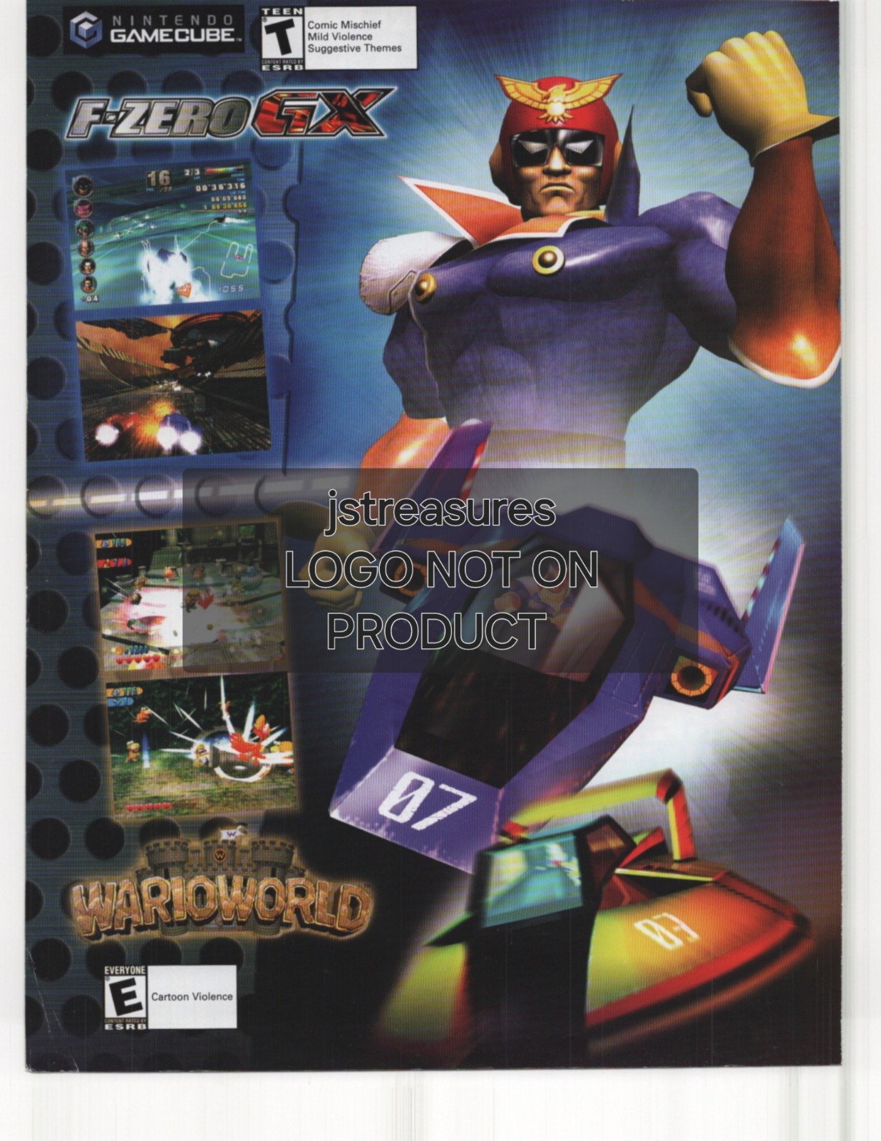 F-Zero GX / WarioWorld Magazine Print Ad from 2000s, 8×11.75″