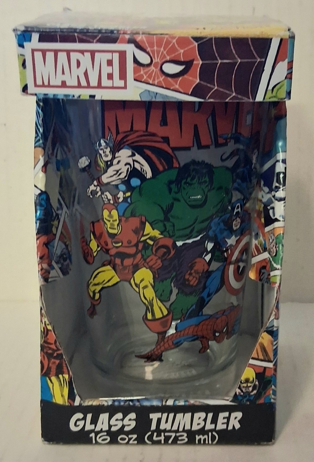 Marvel Call To Action Glass Tumbler 16oz Collectible Drinkware New