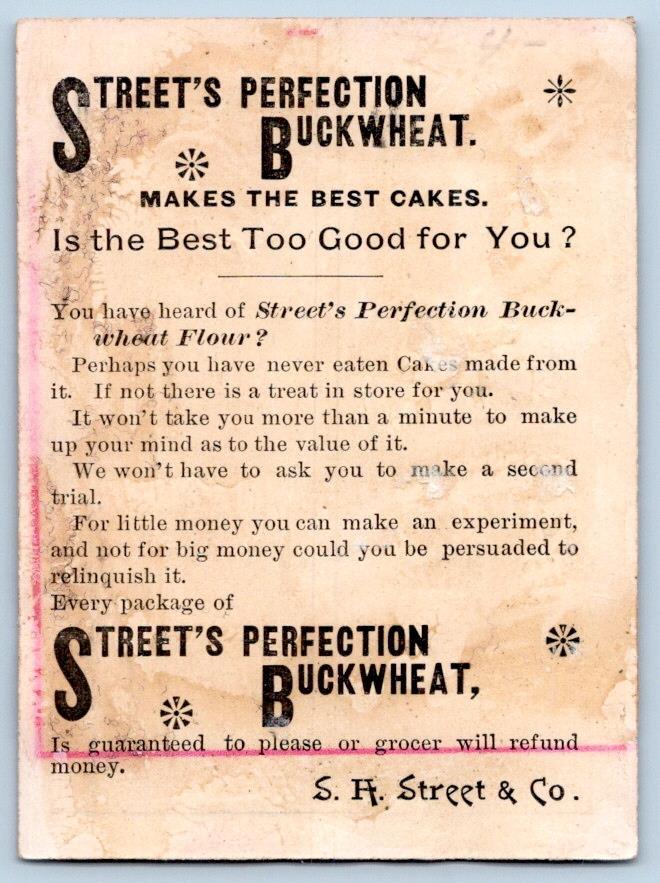 1880’s STREET’S PERFECTION BUCKWHEAT CAKES MY PAPA MAKES IT VICTORIAN TRADE CARD