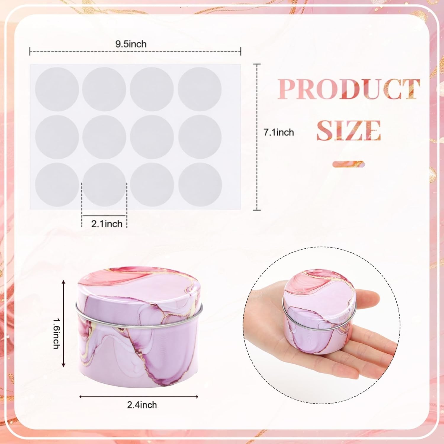 Versatile 2.5 Oz Purple Tins with Screw Lid & Stickers – 36 Pack Collection