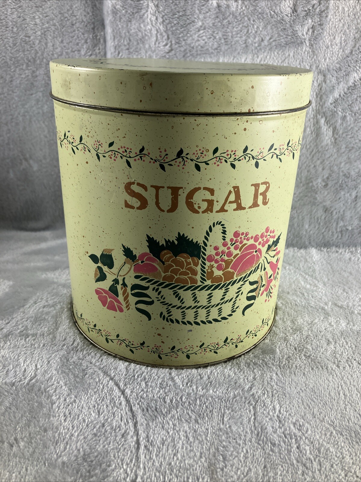 The Tin Box Company Of America Kitchen Canister Tin Sugar Vintage 1980’s