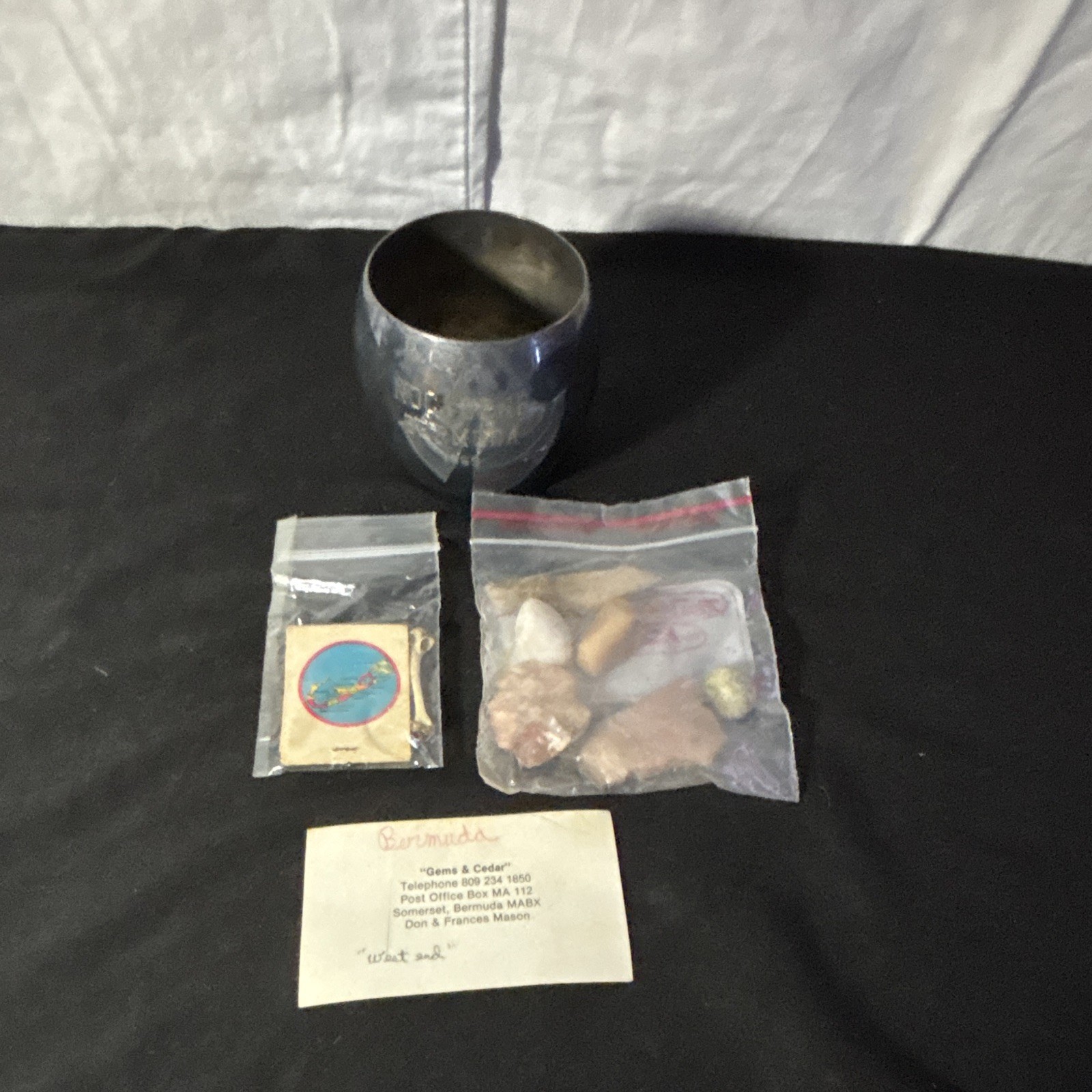 1969 Bermuda Nocturne Trophy Cup Vintage Original W/matchbook And Minerals