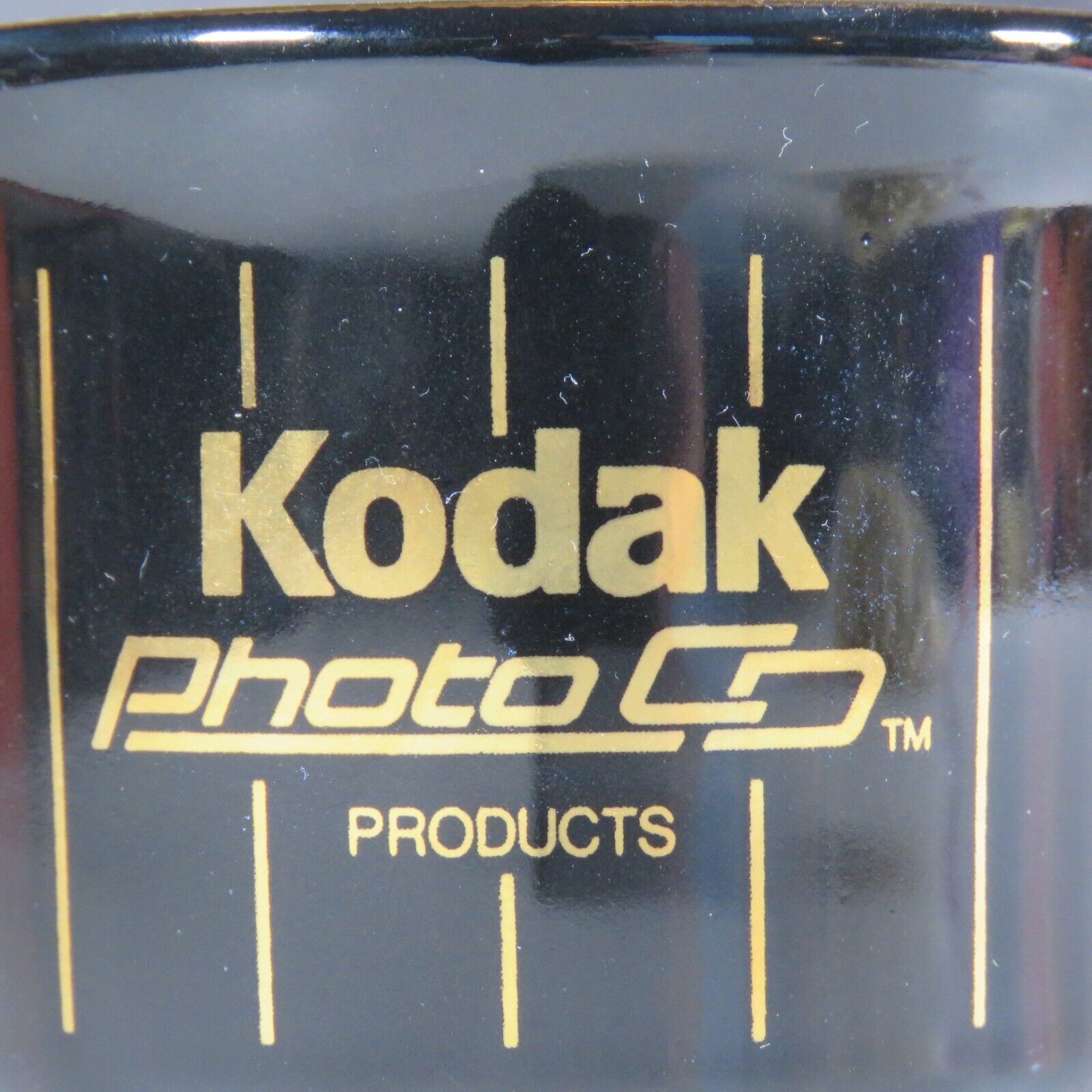 Kodak Photo Co. Paper Clip Holder Small Mug Cup Gold Black RARE Advertisement