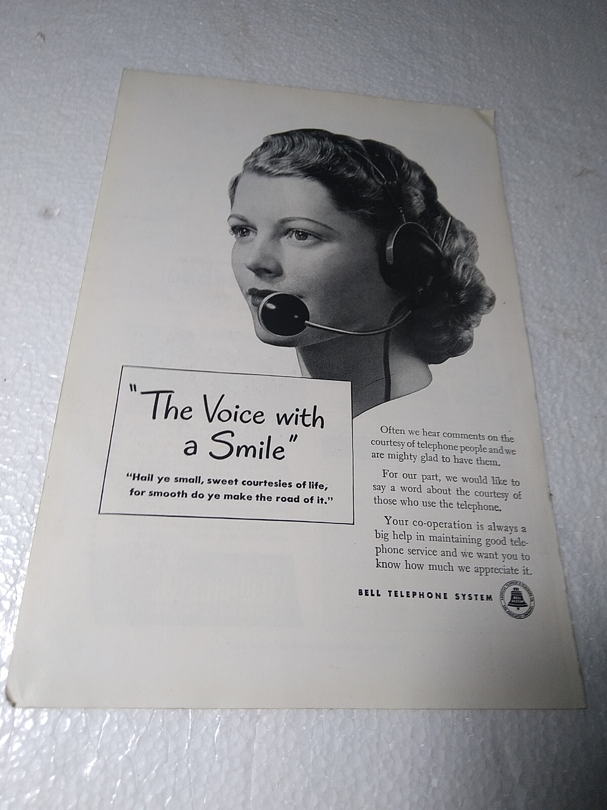 2 Bell Telephone System 1940s Print Ads 6.5×10″ Ma Bell, Switchboard Operators