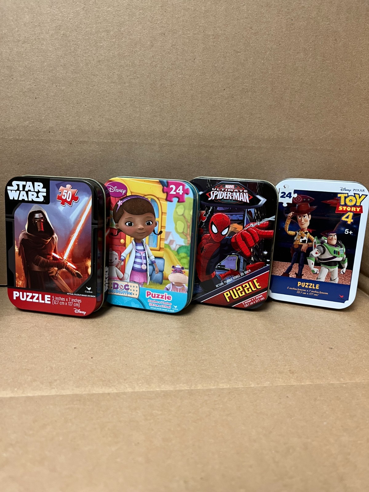 Disney Mini Tin Puzzles For Children In Collectible Tins Lot of 4