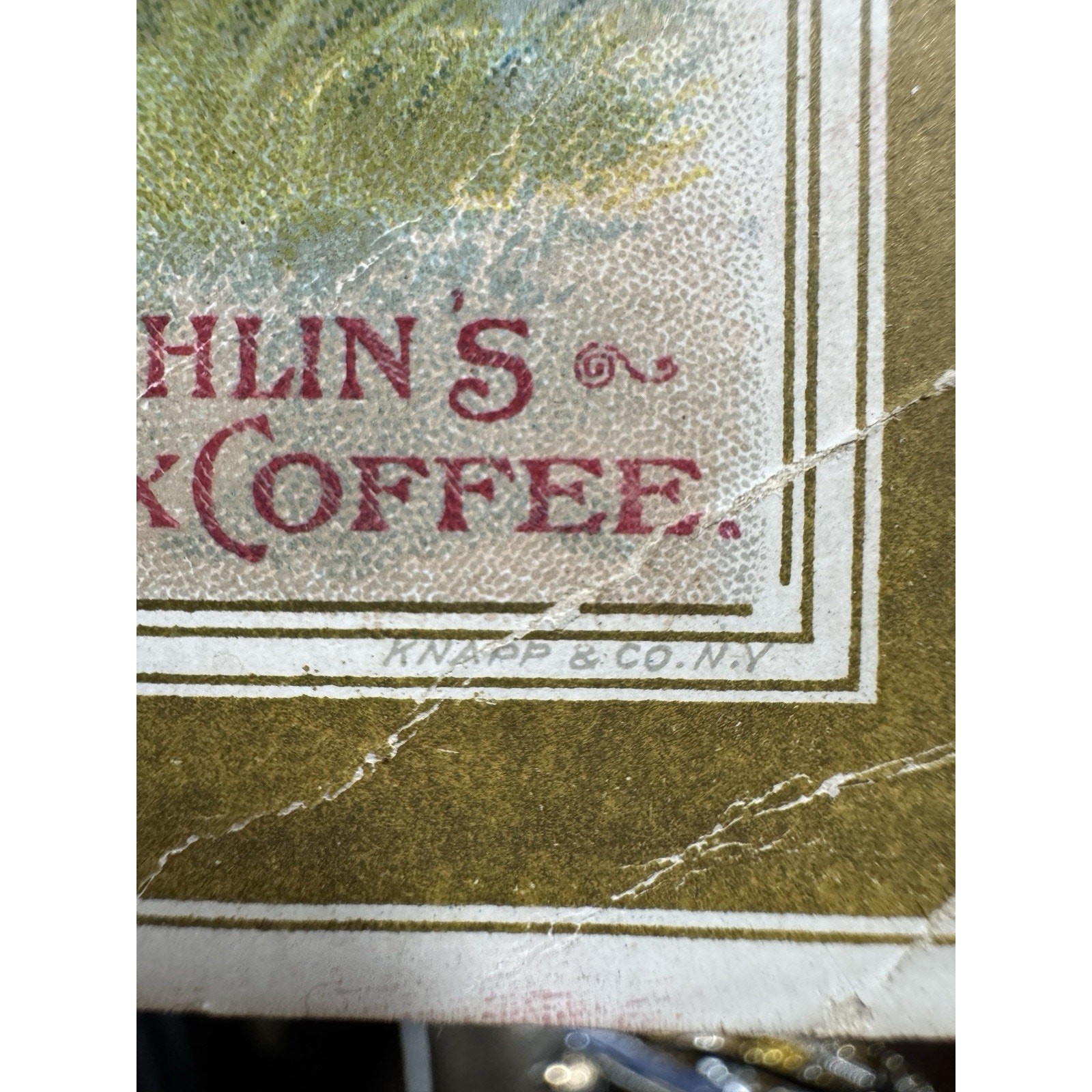 Victorian Trade Card Paper McLaughlin’s Coffee Ad Advertising Girl With Dog SEE