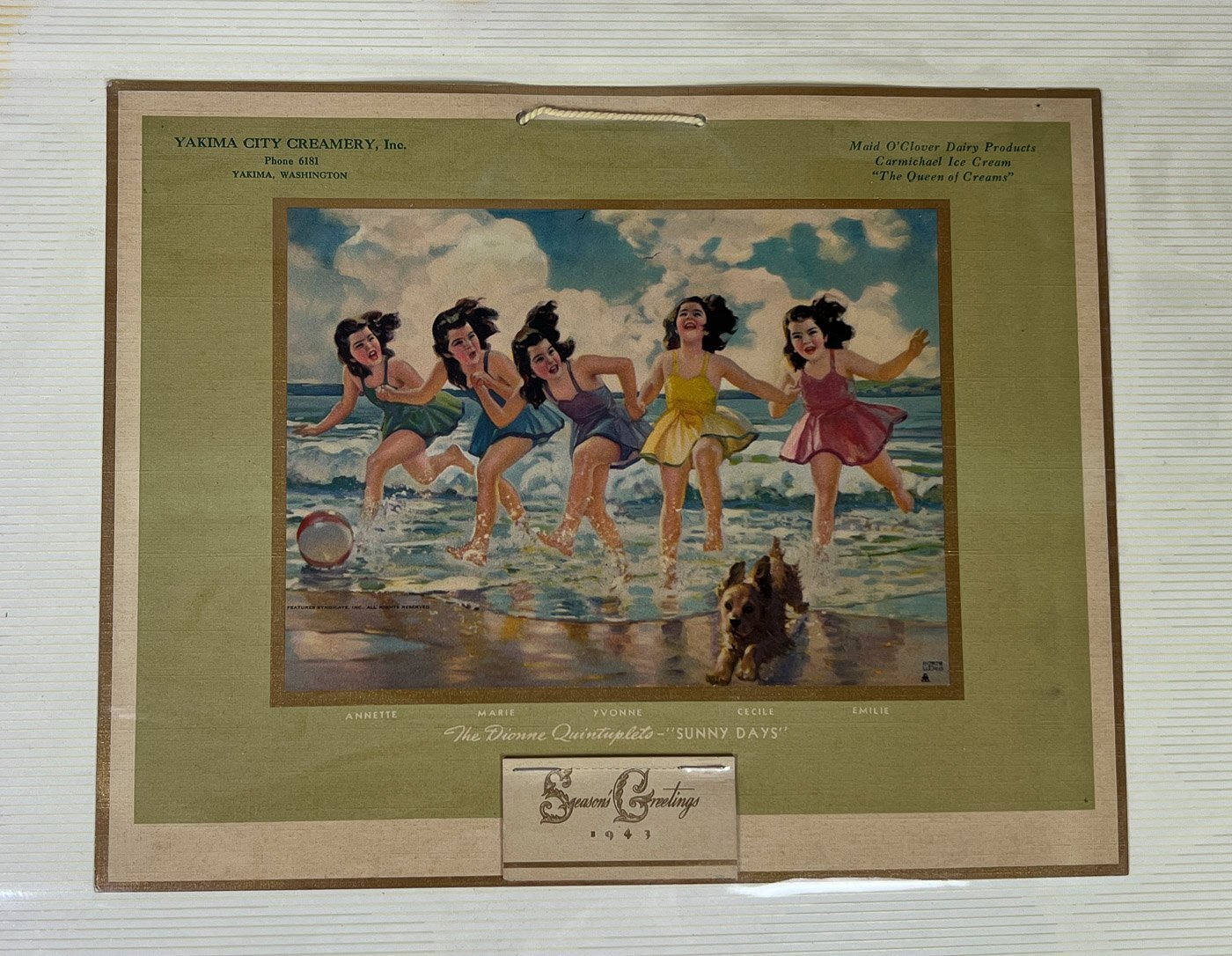 Dionne Quintuplets Album of 19 Yearly Calendars ** 1939-1955 ** Plus Ephemera