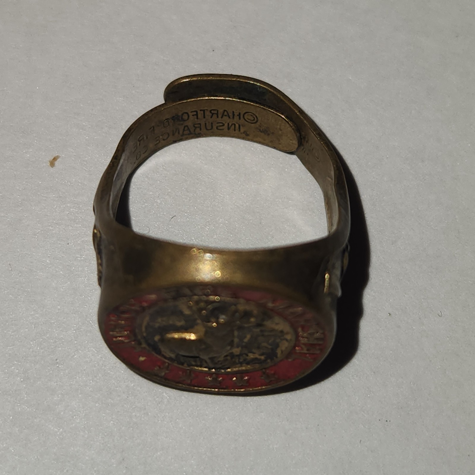 Vintage Junior Fire Marshal Elk Ring Premium from Hartford Ins 1950s Firefighter