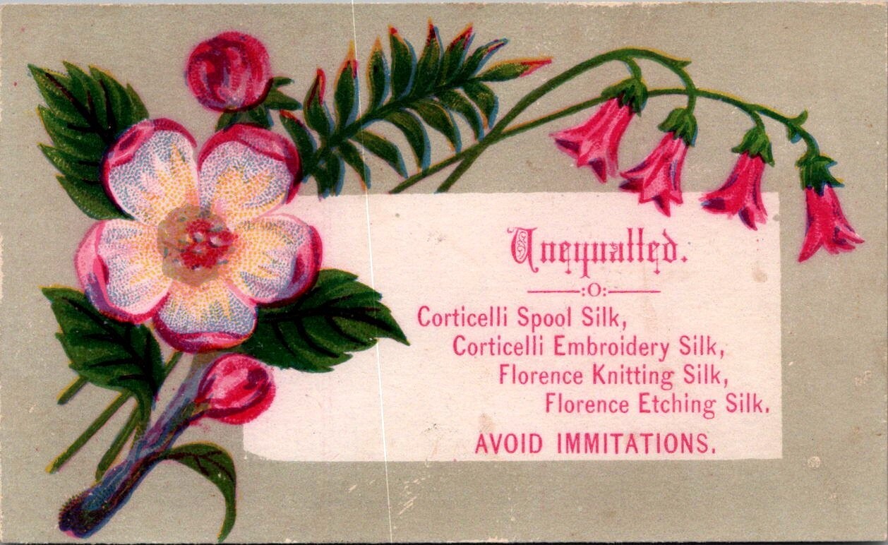Cortecelli Spool Silk Embroidery Silk Florence Knitting Etching Silk Trade Card