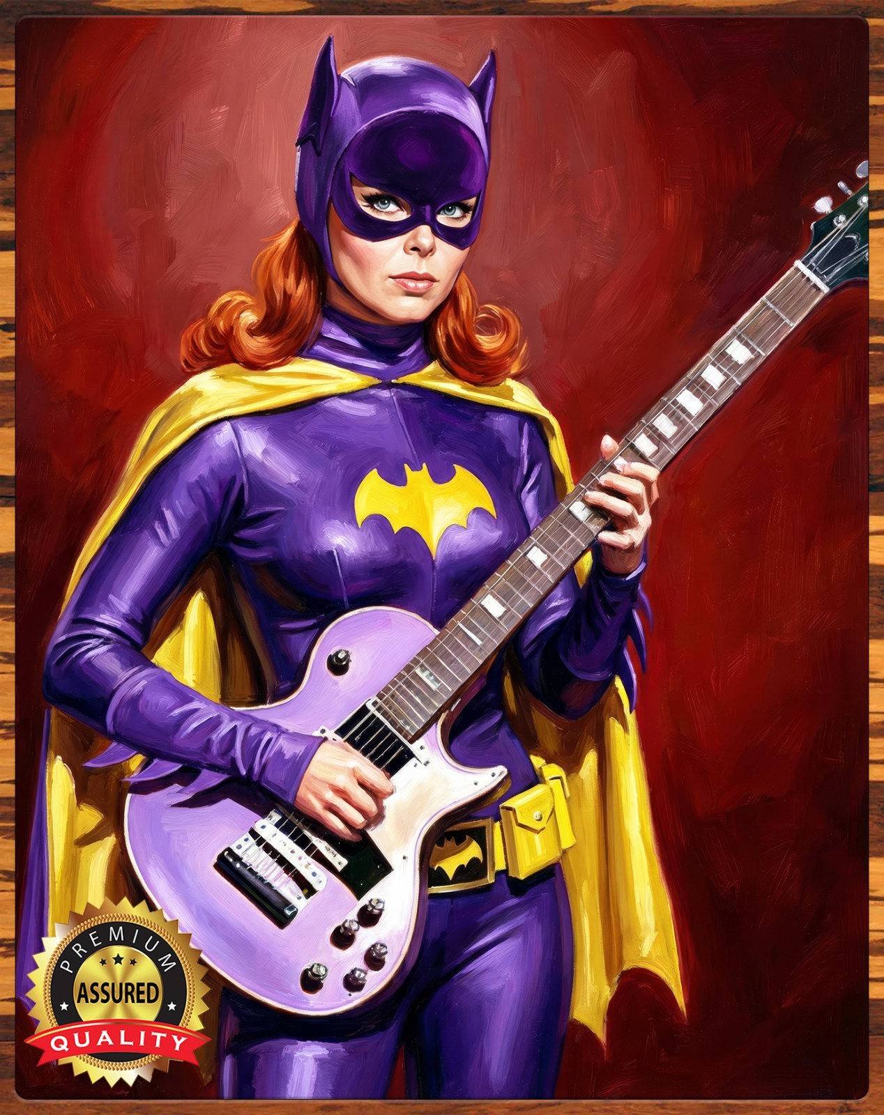 Batgirl – Guitar Series – Tribute Art – Premium Aluminum Metal Sign – 11 x 14