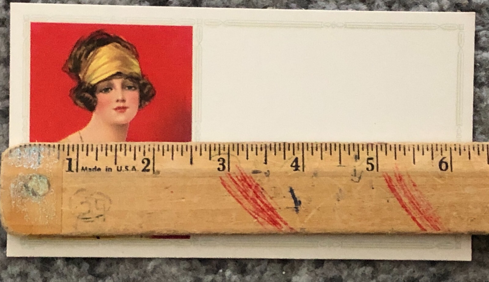 Antique Ink Blotter Salesman Sample Unused Old Stock 1920 Red Flapper Lady