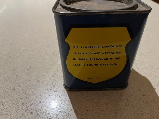 Steel Twister Travelers Tin, by US Ring Traveler Cranston RI
