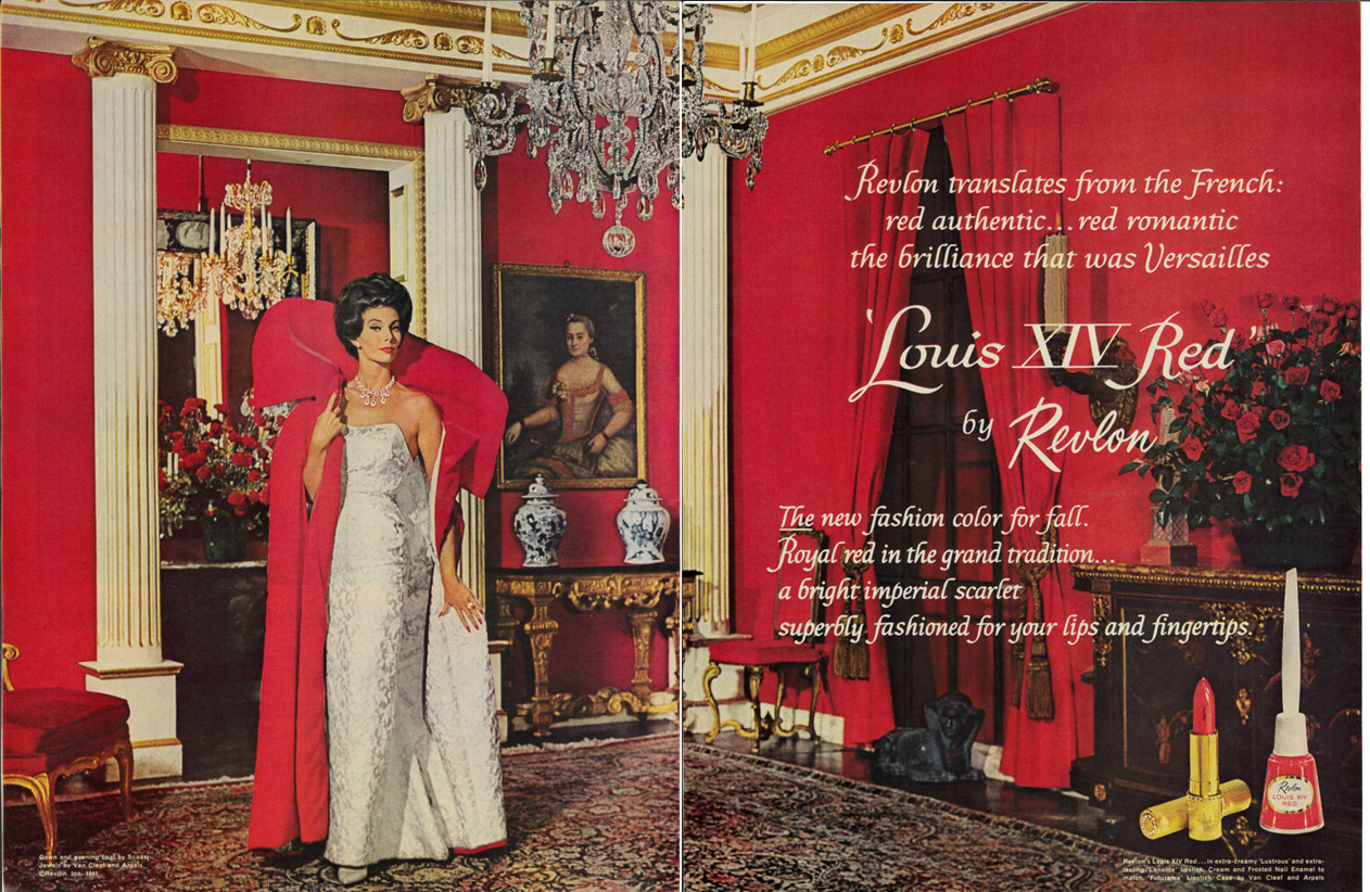 1961 REVLON Makeup Cosmetics Red Lipstick Vintage Magazine Print Advertising